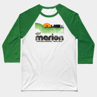 Visit United States Penitentiary of Marion Prison Retro Tourist Souvenir Baseball T-Shirt